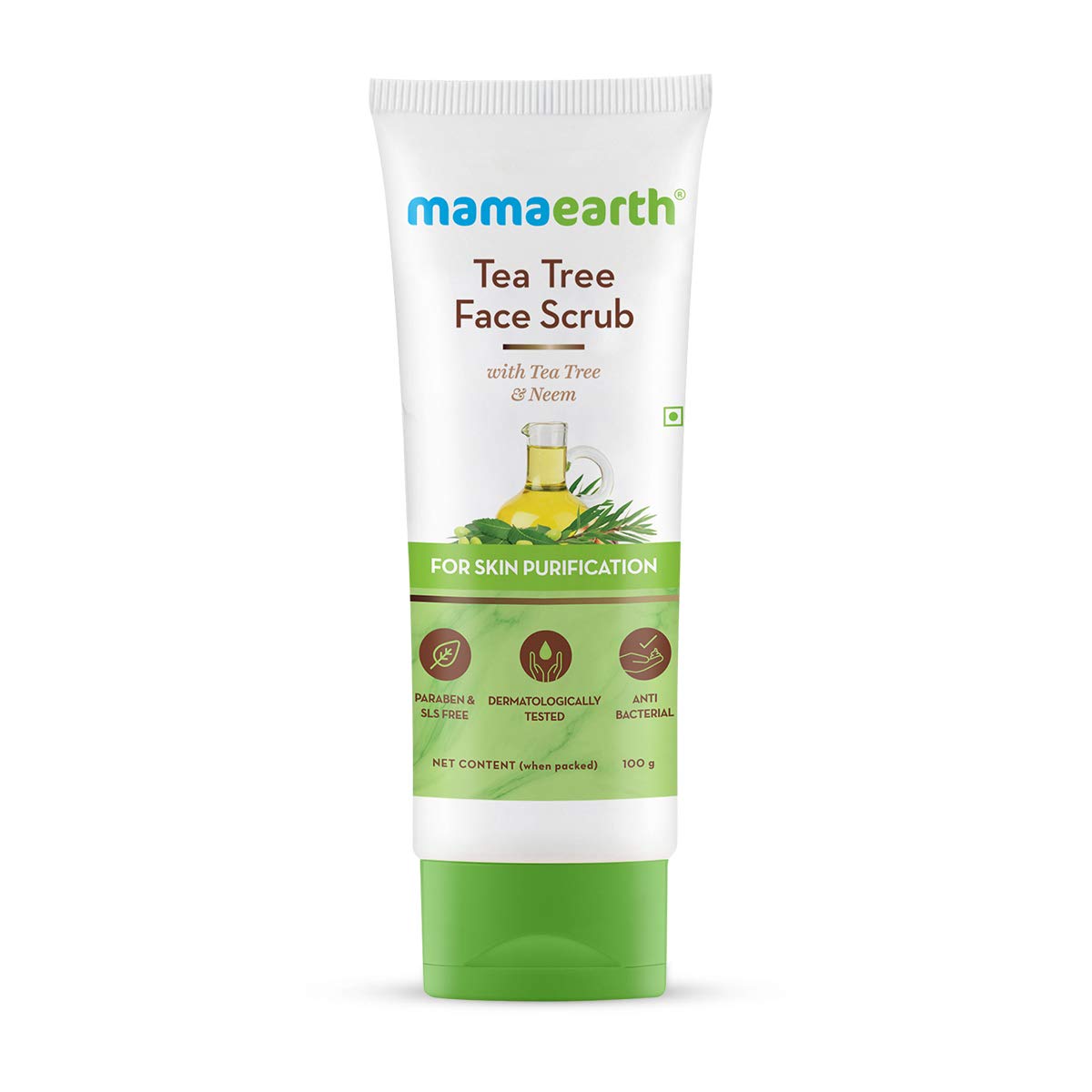 Mamaearth - Tea Tree Face Scrub with Tea Tree and Neem for Skin Purification 100g