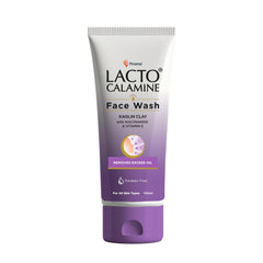 Lacto Calamine face wash tube with kaolin clay, niacinamide and vitamin E, 100 ml.