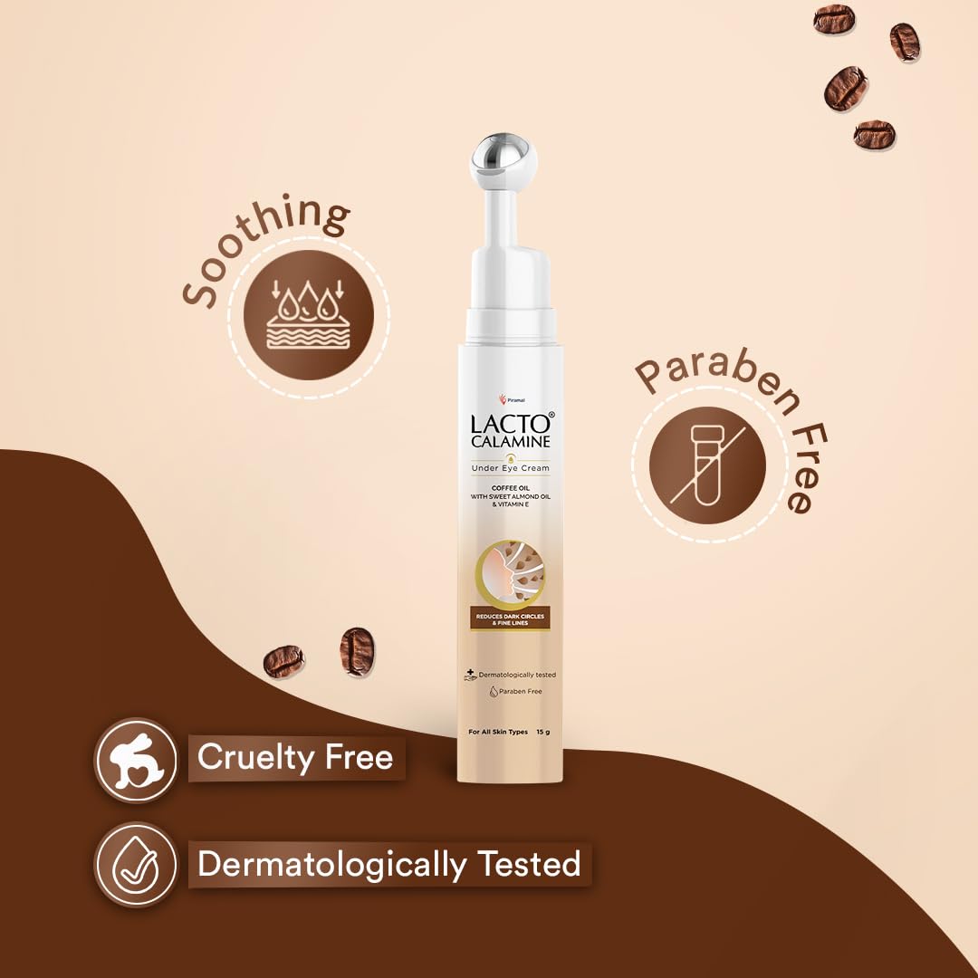 Under eye cream bottle with Cruelty Free and Paraben Free icons
