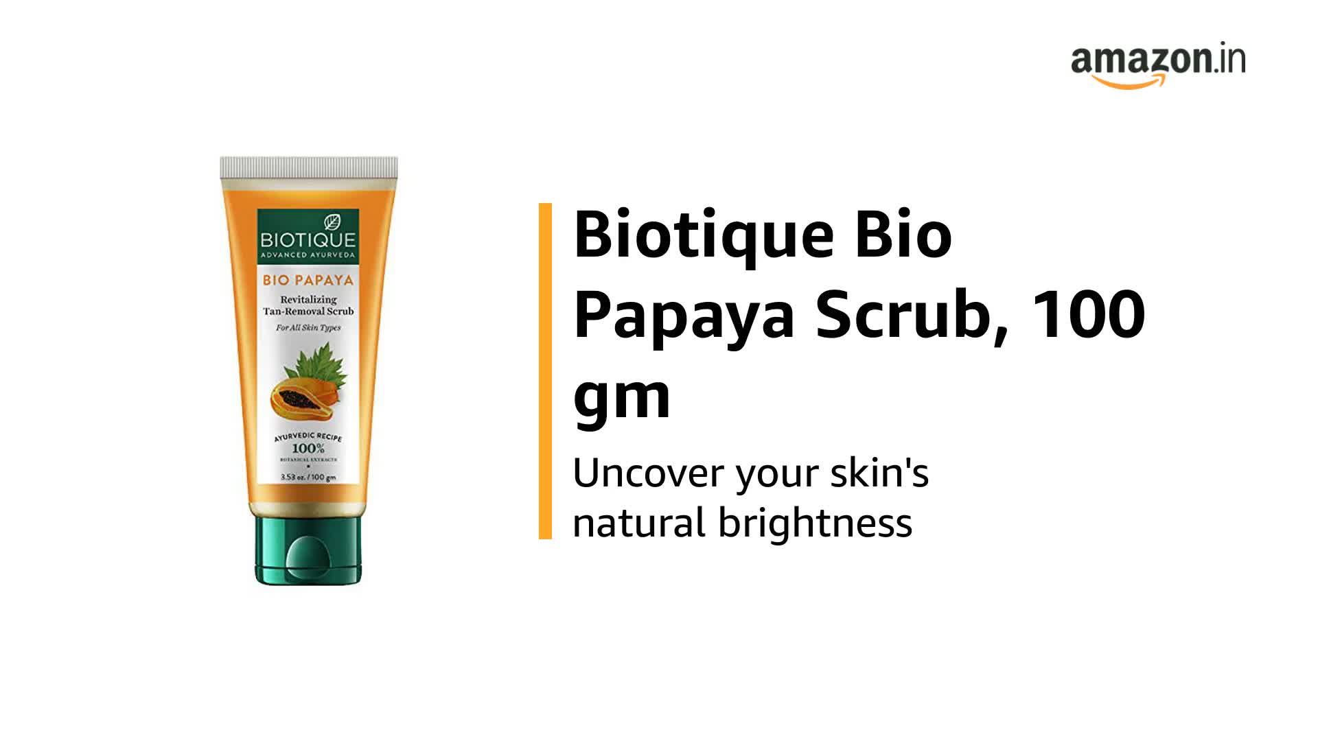 Biotique Papaya Tan Removal Brightening & Revitalizing Face Scrub 100g