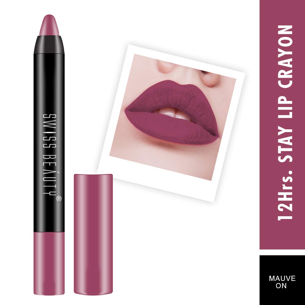 Swiss Beauty Stay on Matte Lip Crayon Shade No. 18 Mauve On