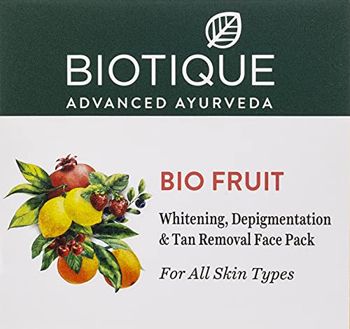 Biotique Fruit Brightening Depigmentation & Tan Removal Face Pack - 75g Jar