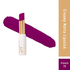 MyGlamm - Lit Creamy Matte Lipstick - French 75 3.7 g