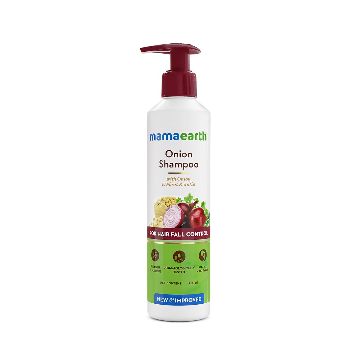 Mamaearth - Onion Shampoo with Onion and Plant Keratin for Hair Fall Control - 250ml