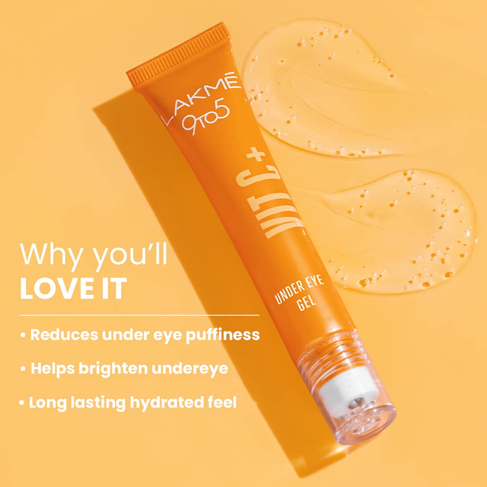 Lakme 9 to 5 Vitamin C+ Under Eye Gel to Reduce Eye Puffiness - 15 g