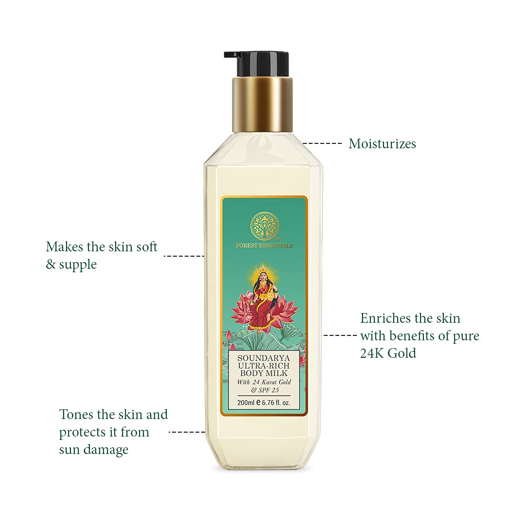 Forest Essentials - Ultra Rich Body Milk Soundarya With 24K Gold & SPF25 200ml