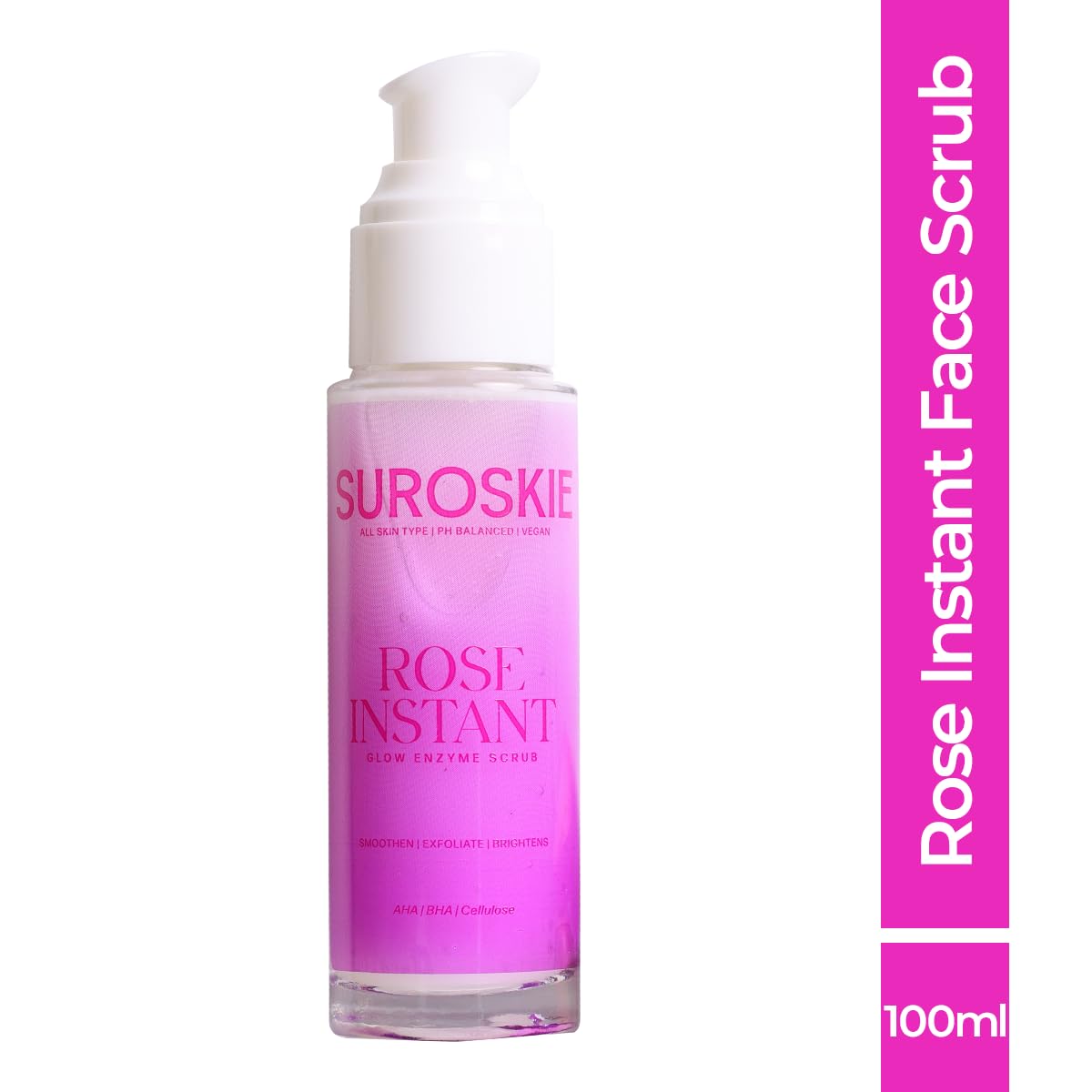 Suroskie - Rose Instant Glow Enzyme Scrub | Smoothen, Exfoliate & Brightens | 50ml