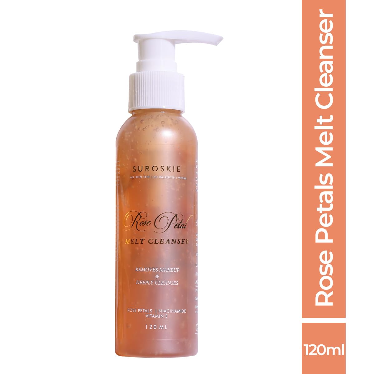 Suroskie - Rose Petals Melt Cleanser | 2 In 1 Hydrating cleanser Removes Makeup & Deeply Cleanses | 120ml