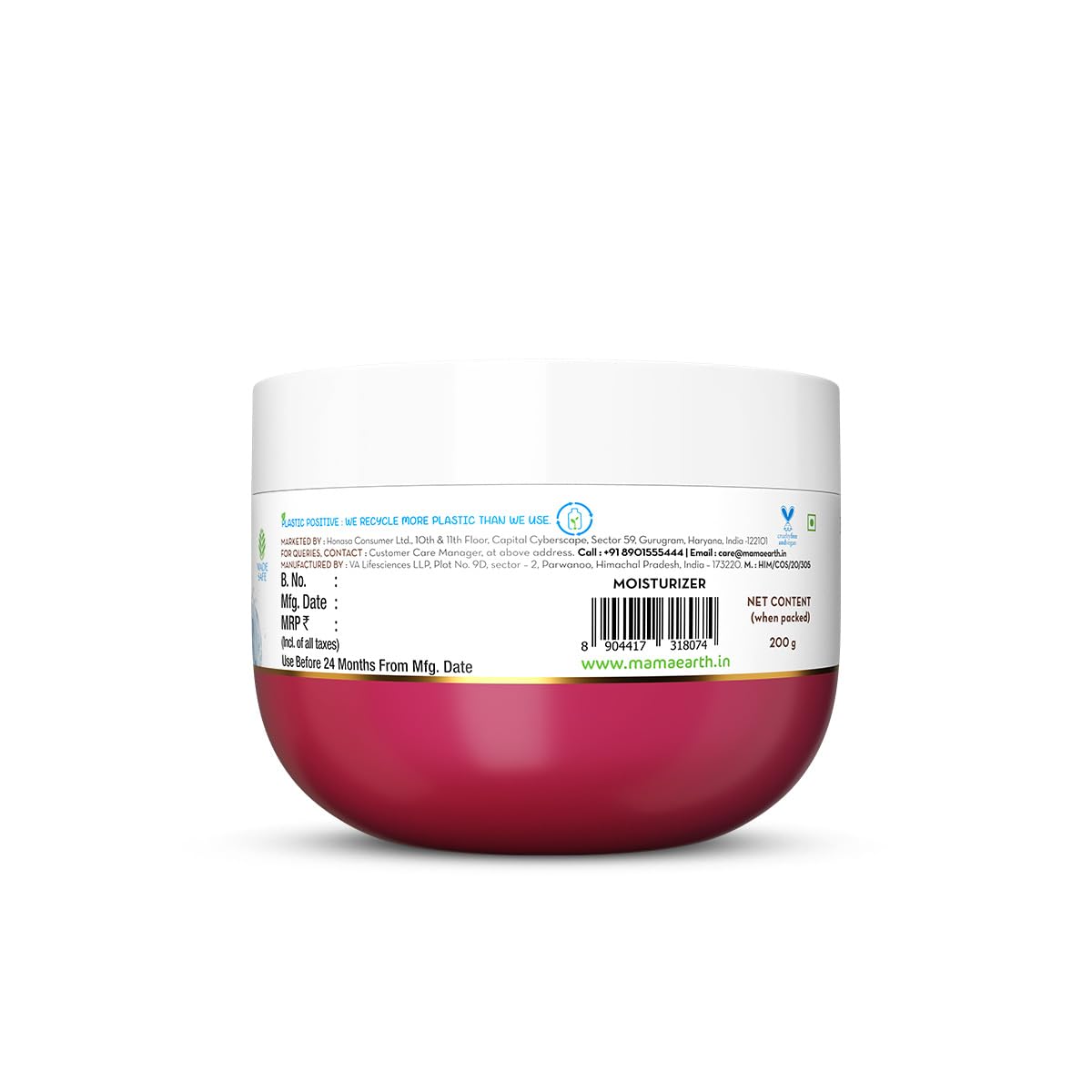 Mamaearth - Beetroot Hydraful Light Moisturizing Cream 200g