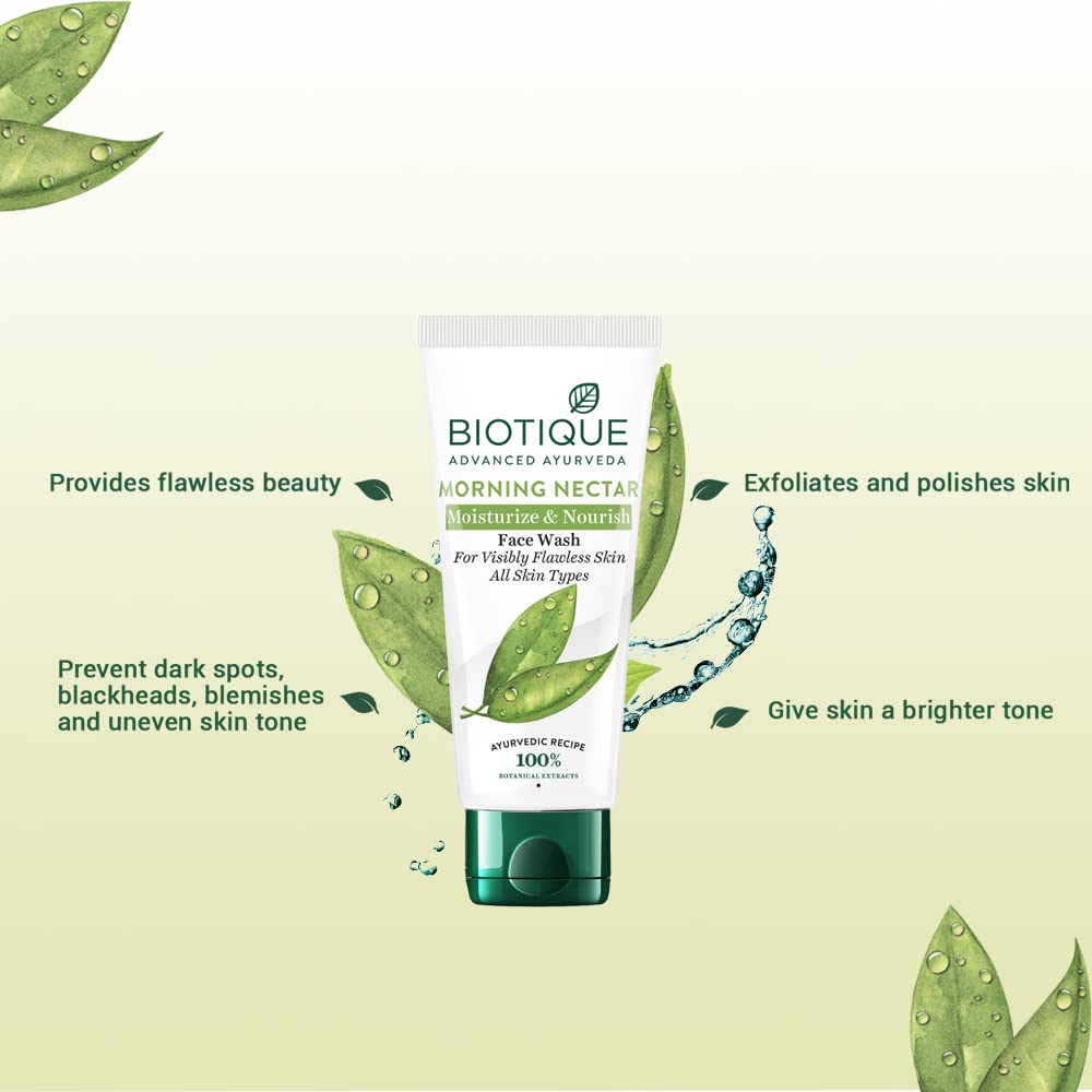 Biotique - Morning Nectar Moisturize & Nourish Visibly Flawless Skin Face Wash 100ml