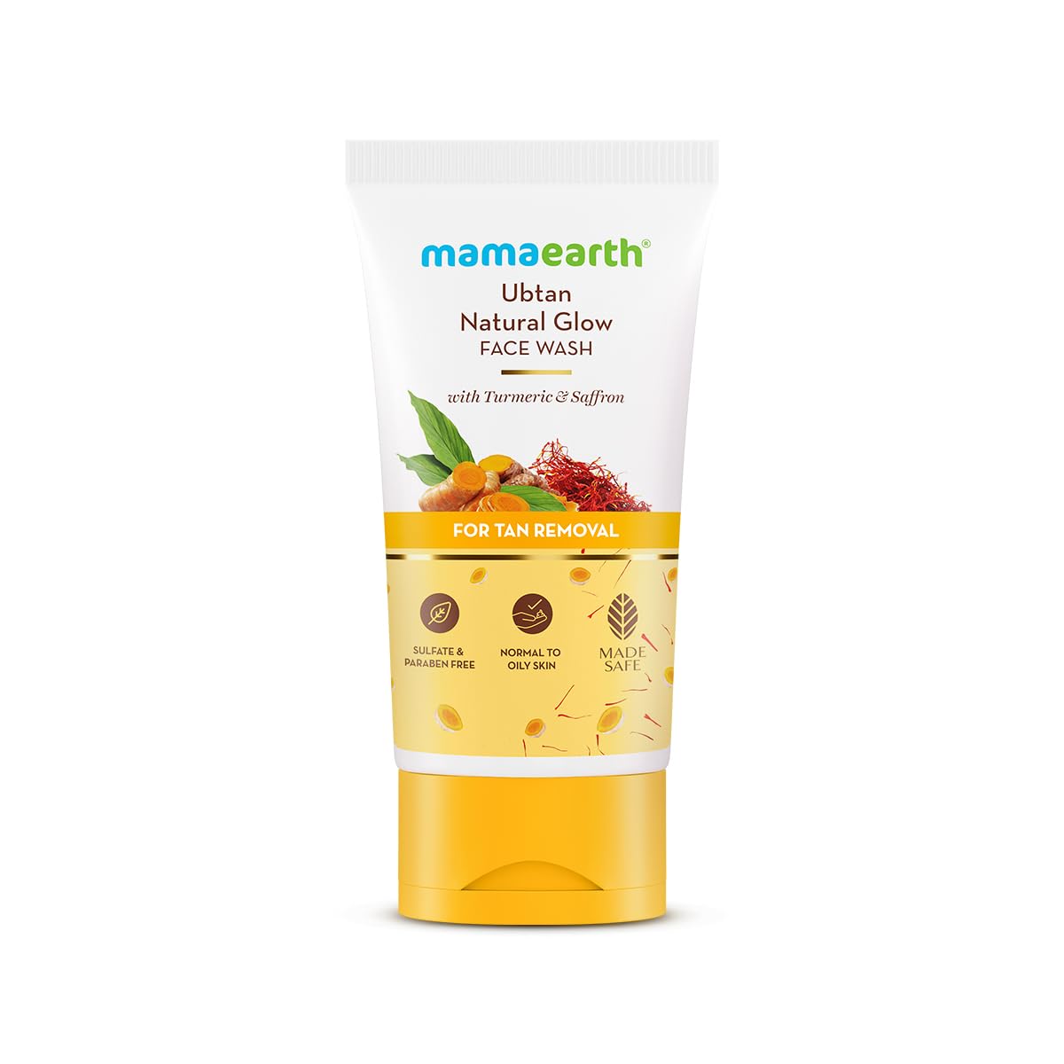 Mamaearth - Ubtan Natural Glow Face Wash with Turmeric & Saffron for Tan Removal 150ml