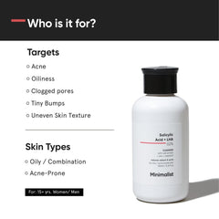 Minimalist - Salicylic Acid + LHA 02% Cleanser for Oily / Acne Prone Skin Face Wash 100ml