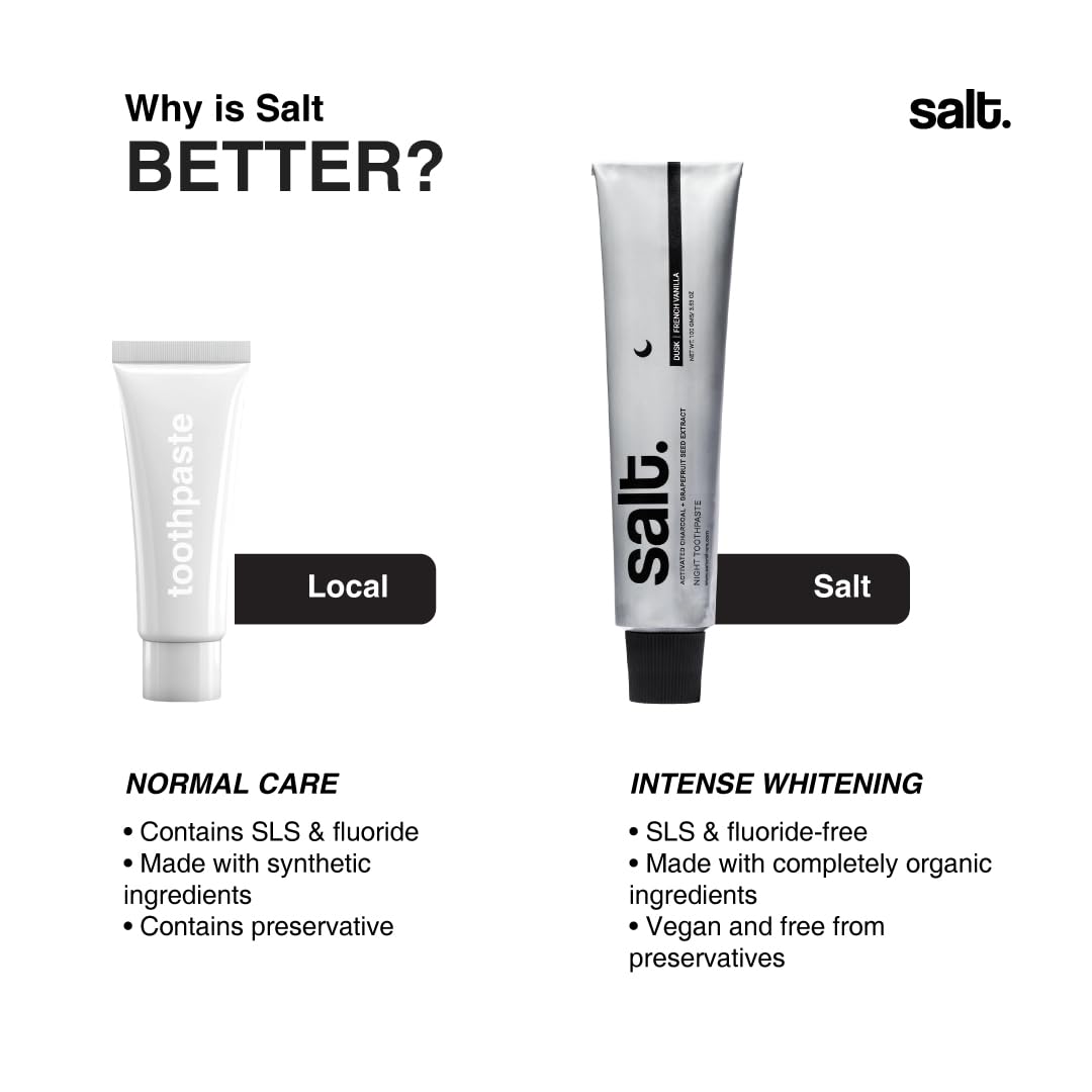 Salt Oral Care - Activated Charcoal + Grapefruit Extract Dusk Vanilla Night Toothpaste 100g