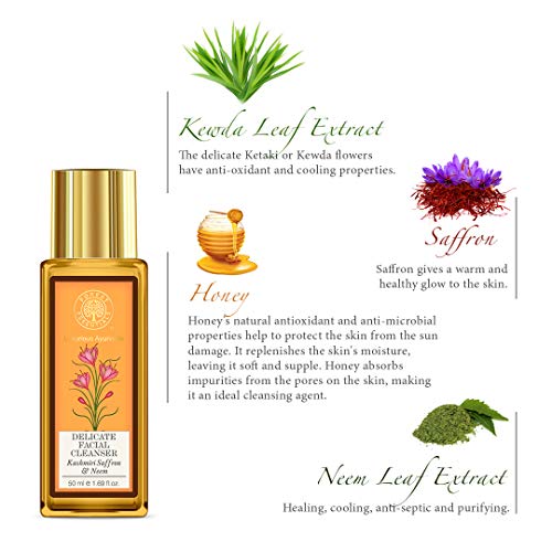 Forest Essentials Travel Size Delicate Facial Cleanser Kashmiri Saffron & Neem - 50ml