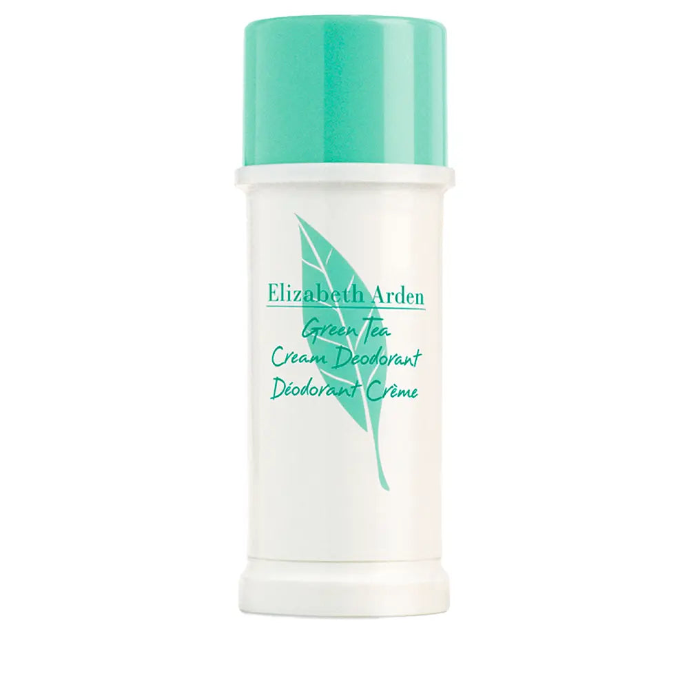 Green tea cream deodorant stick, green cap, white tube