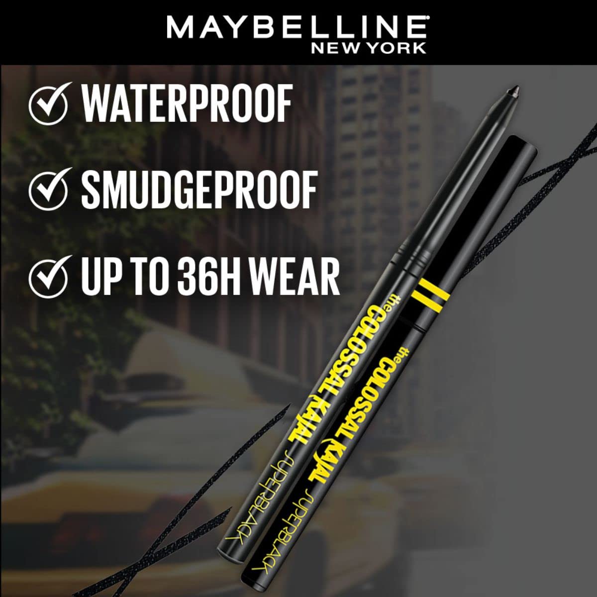 Maybelline - New York Colossal Kajal Super Black, 2X Darker & 2X Colossal, Matte Finish Kajal