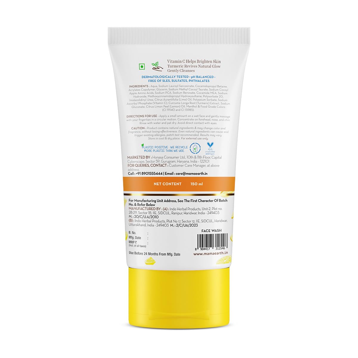 Mamaearth - Vitamin C Face Wash with Vitamin C and Turmeric – 150ml