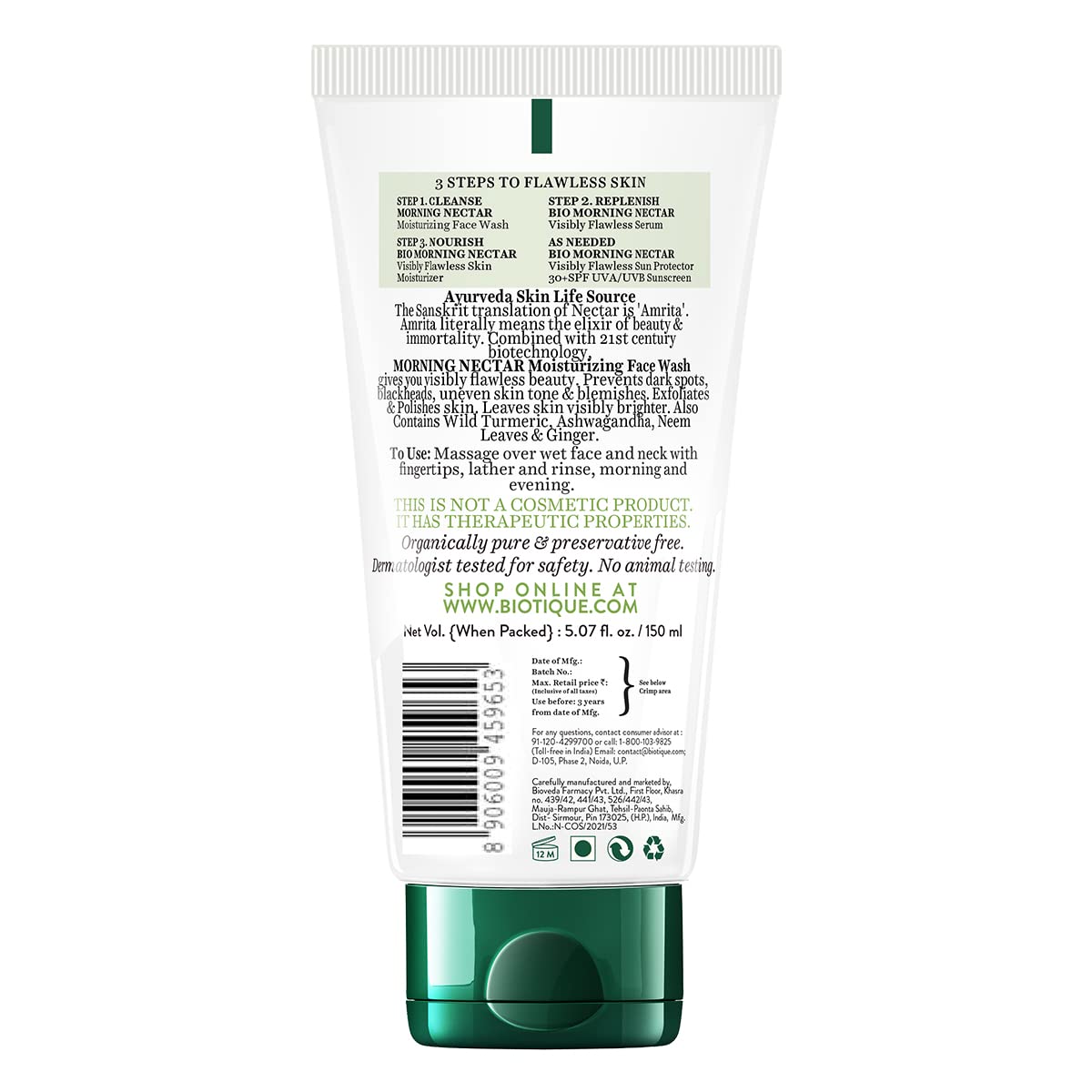 Biotique - Morning Nectar Moisturize & Nourish Face Wash 150ml