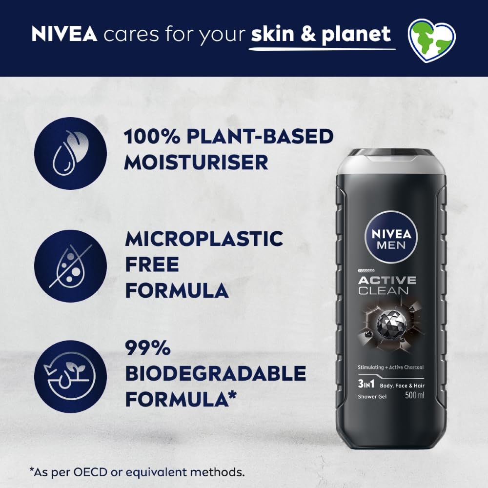 Nivea - MEN Active Clean Shower Gel 500ml
