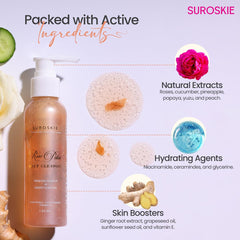 Suroskie - Rose Petals Melt Cleanser | 2 In 1 Hydrating cleanser Removes Makeup & Deeply Cleanses | 120ml