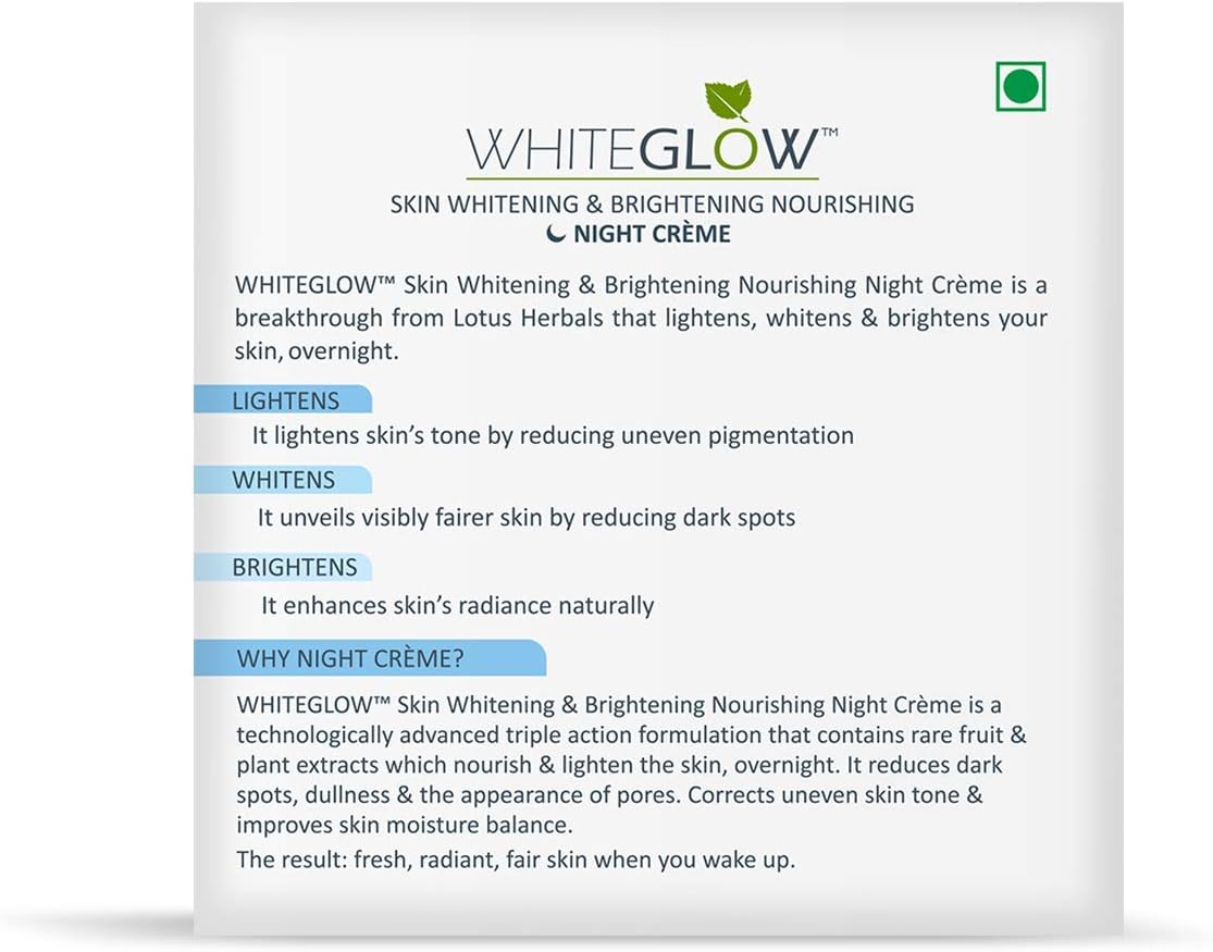 Lotus Herbals WhiteGlow Skin Whitening & Brightening Night Crème 60g