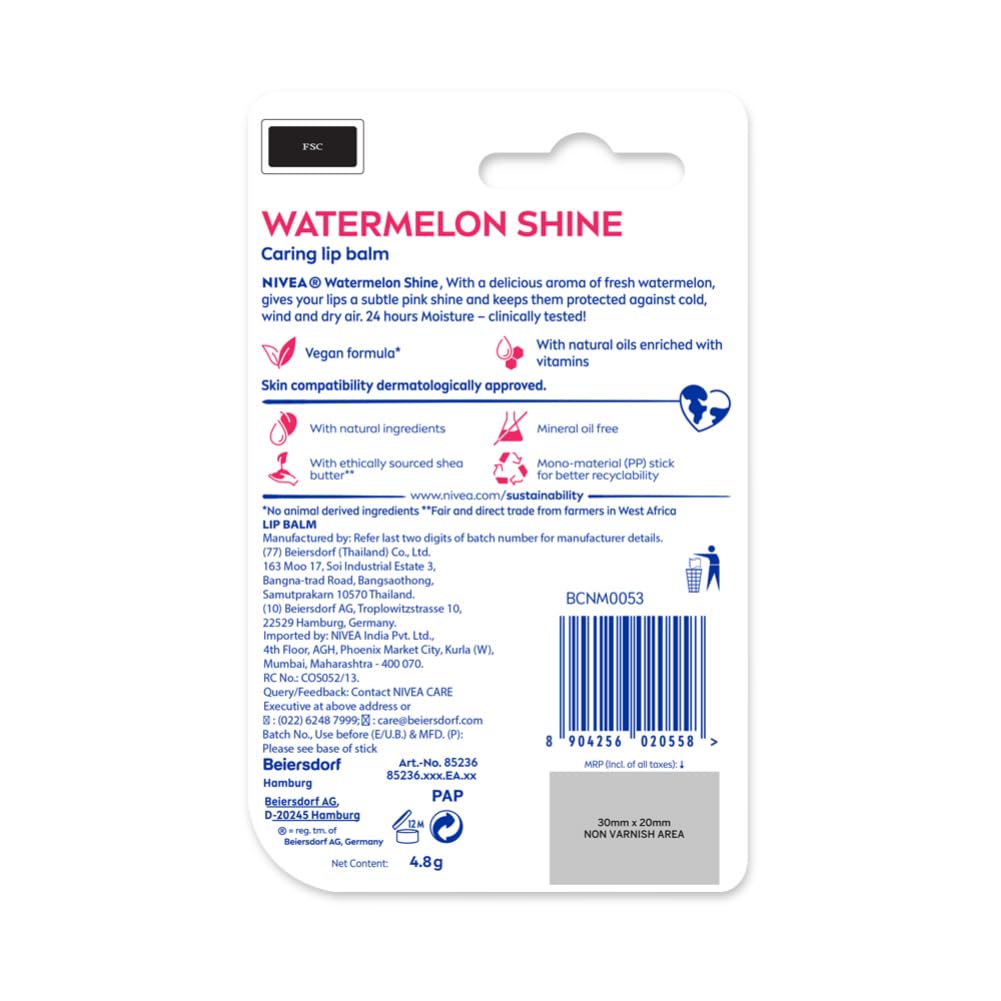 Nivea - Watermelon Shine Lip Balm 4.8g