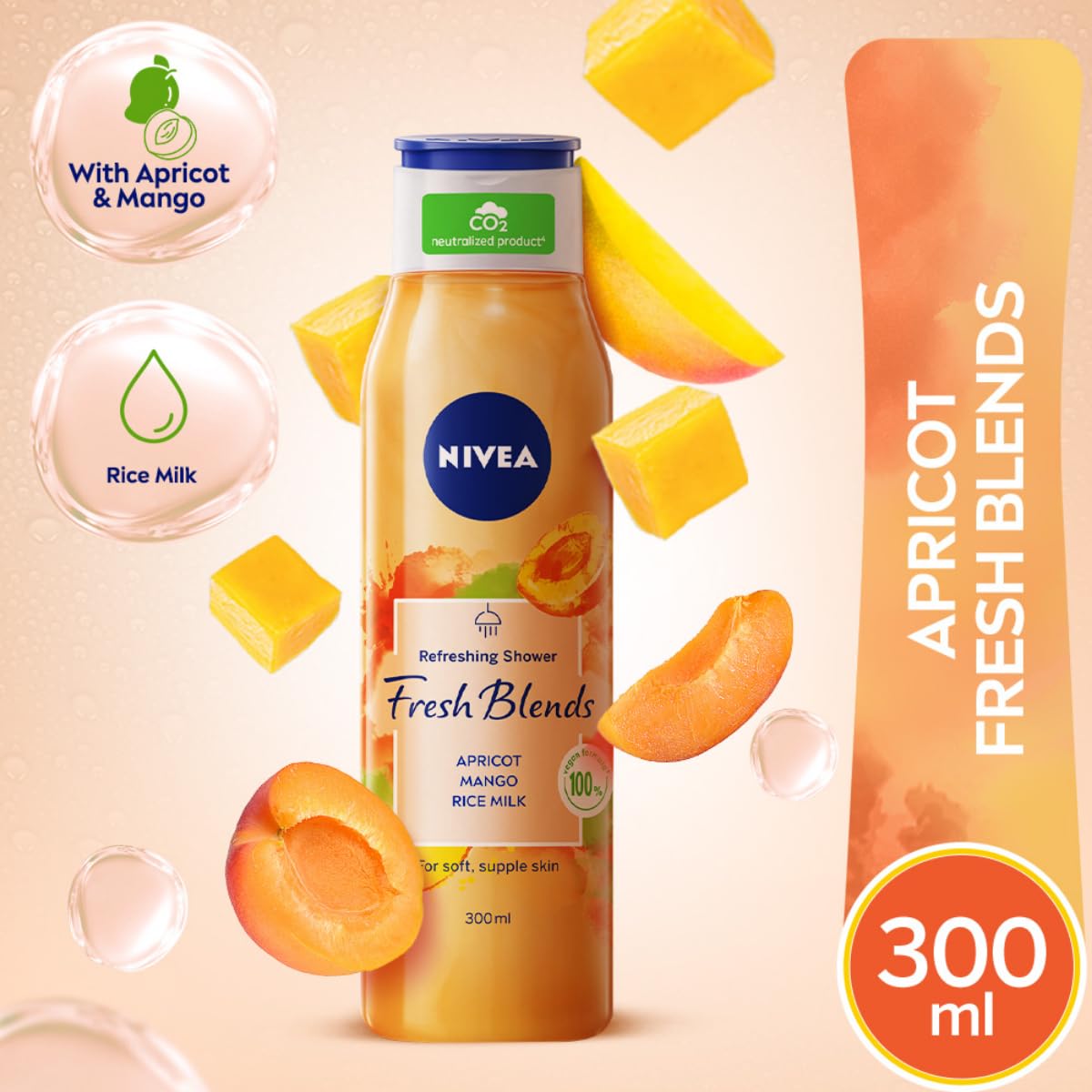 Nivea Fresh Blend Apricot Mango Rice Milk Shower Gel 300ml