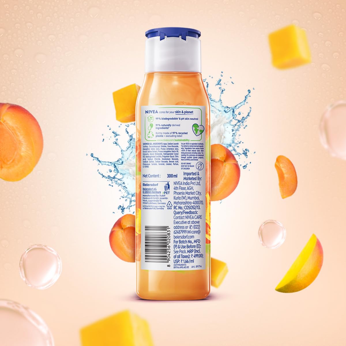 Nivea Fresh Blend Apricot Mango Rice Milk Shower Gel 300ml