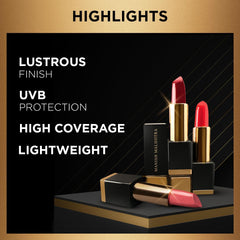 MyGlamm - Manish Malhotra Hi-Shine Lipstick - Radiant Red (Bright Red Shade) | Long Lasting, Creamy, UVB Protected with Satin, Shine, Matte Finish 4g