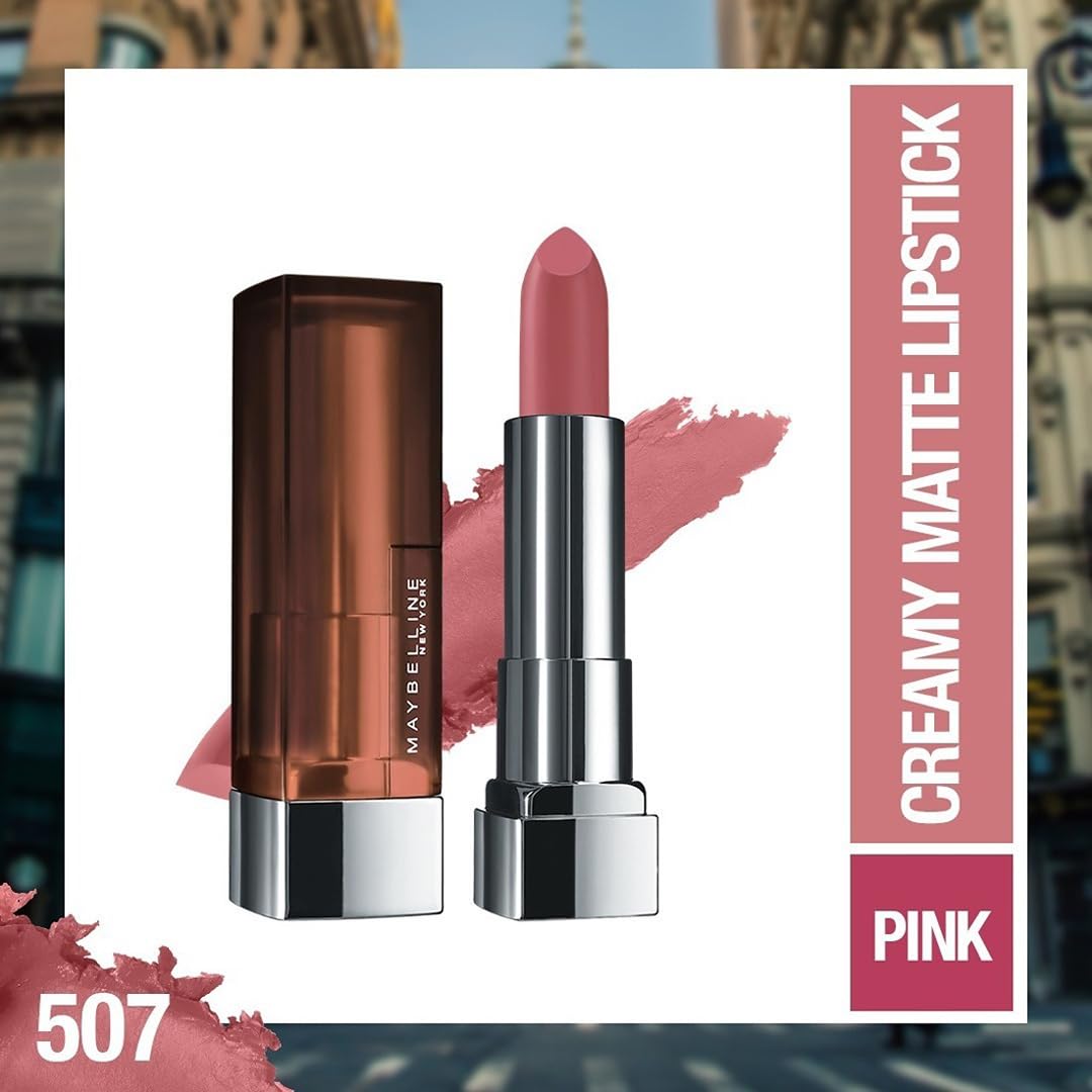 Maybelline - New York Color Sensational Creamy Matte Lipstick, 507 Almond Pink 3.9g