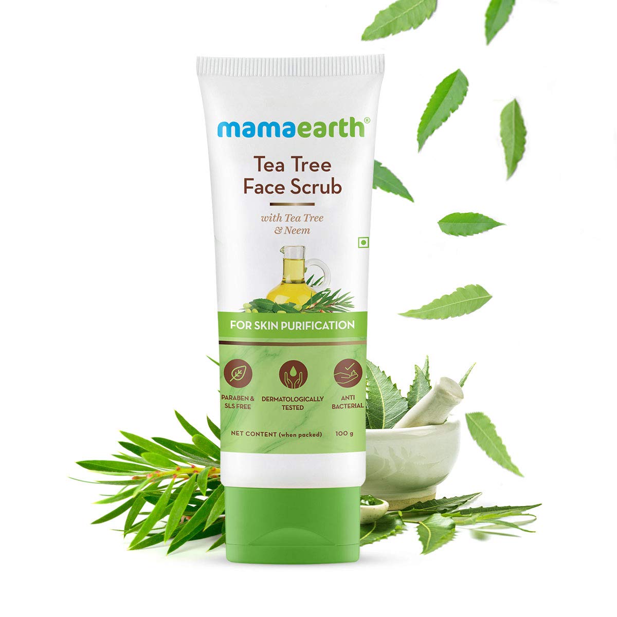 Mamaearth - Tea Tree Face Scrub with Tea Tree and Neem for Skin Purification 100g