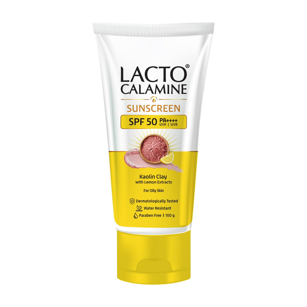 Lacto Calamine - Sunscreen SPF 50 PA ++++ UVA-UVB  Kaolin Clay with Lemon Extracts for Oily Skin 100g