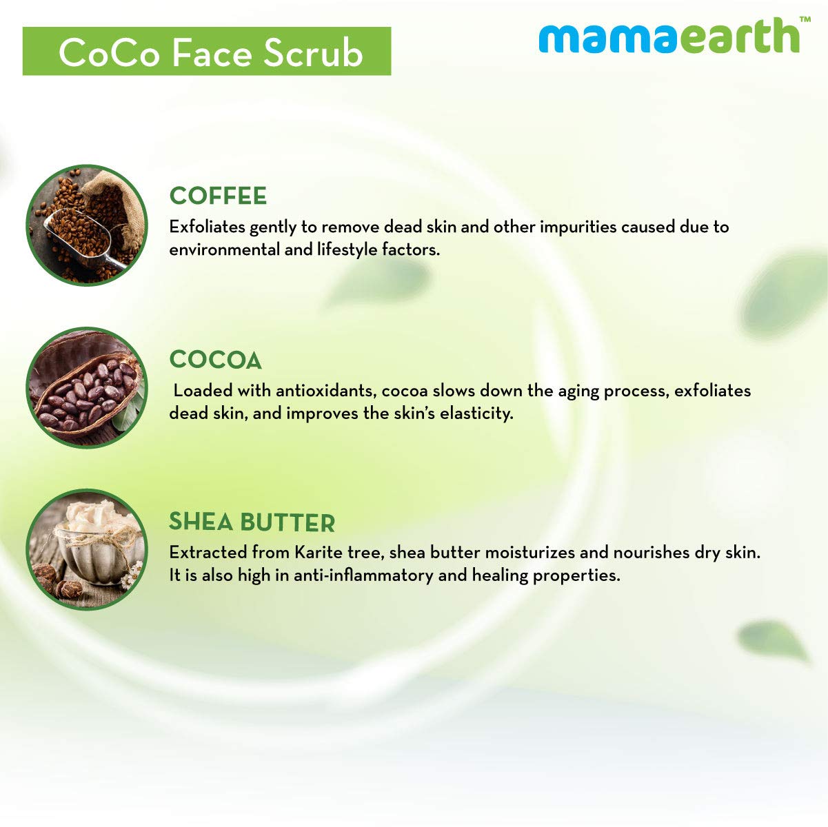 Mamaearth - CoCo Face Scrub with Coffee and Cocoa for Rich Exfoliation 100g