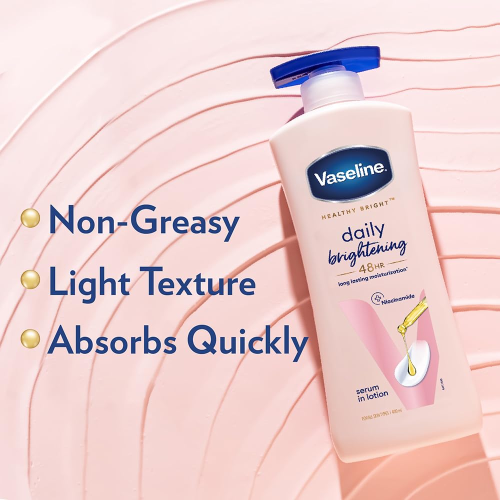 Vaseline Unisex Healthy Bright Daily Brightening Body Lotion with Mineral Oil 400 ml