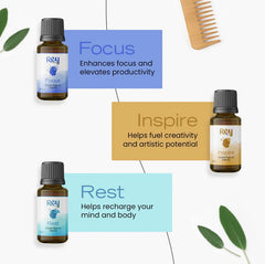 Rey Naturals - 100% Natural Aroma Diffuser Essential Oil Set of Vanilla, Ylang Ylang & Lavender