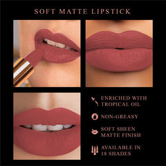 MyGlamm - Manish Malhotra Soft Matte Lipstick - Sugar Almond (Toasted Brown Shade) | Long Lasting, Hydrating, Moisturising, Matte Finish Creamy Lipstick