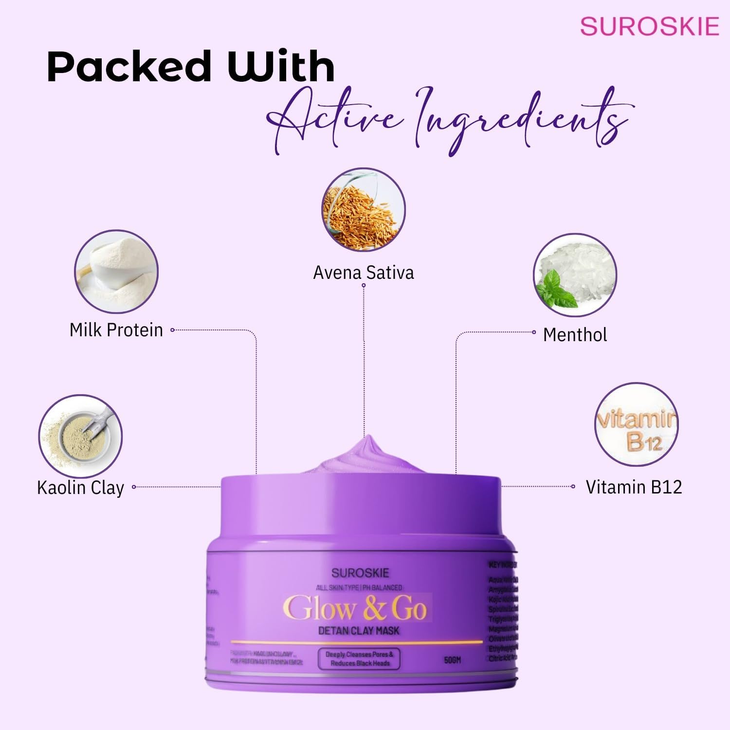 Suroskie - Glow and Go De-tan Clay Mask 50g