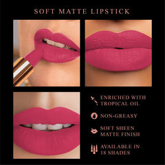 MyGlamm - Manish Malhotra Soft Matte Lipstick - Flirty Fuchsia (Hot Pink Shade) | Long Lasting, Hydrating, Moisturising, Matte Finish Creamy Lipstick