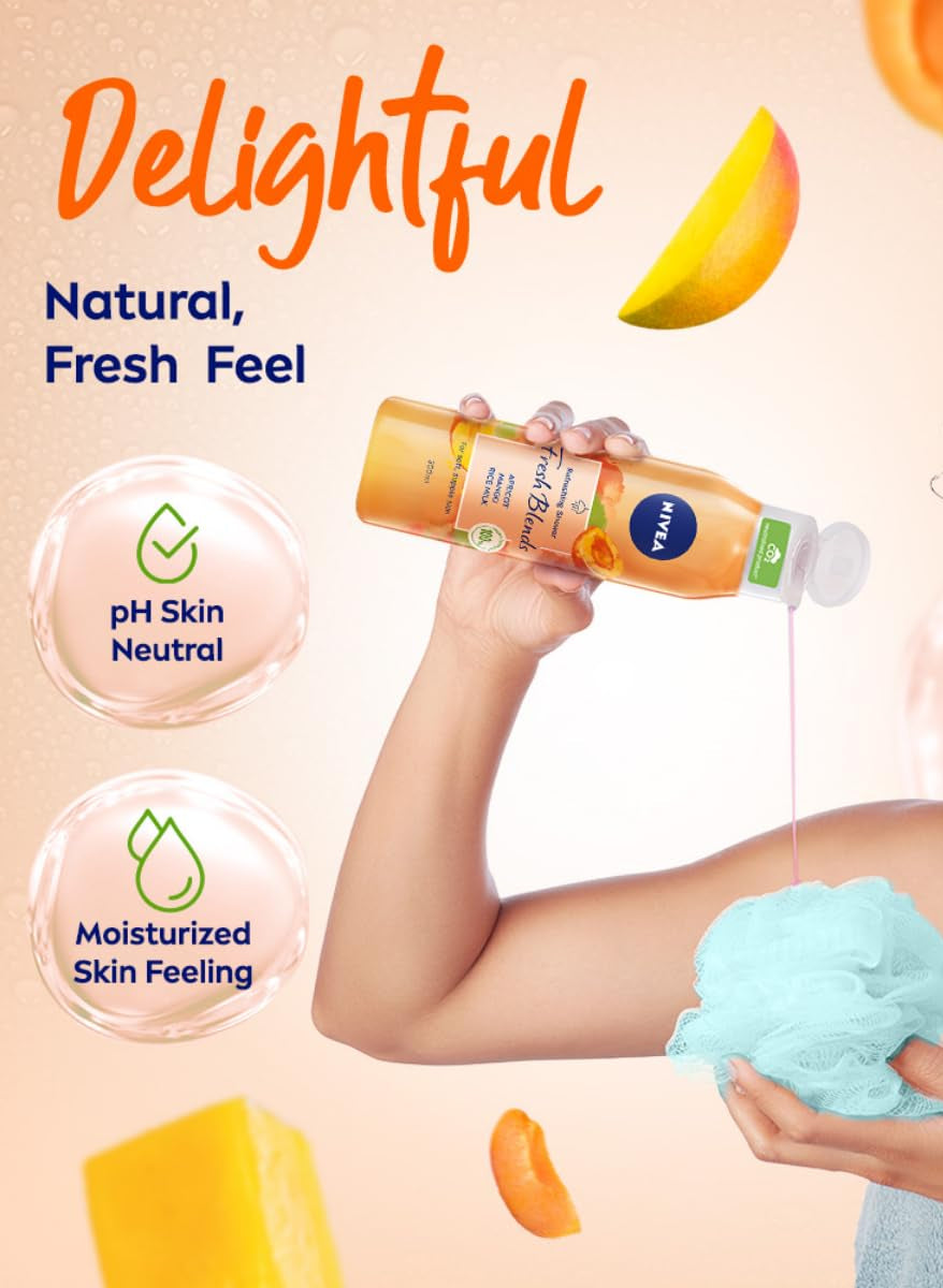 Nivea Fresh Blend Apricot Mango Rice Milk Shower Gel 300ml