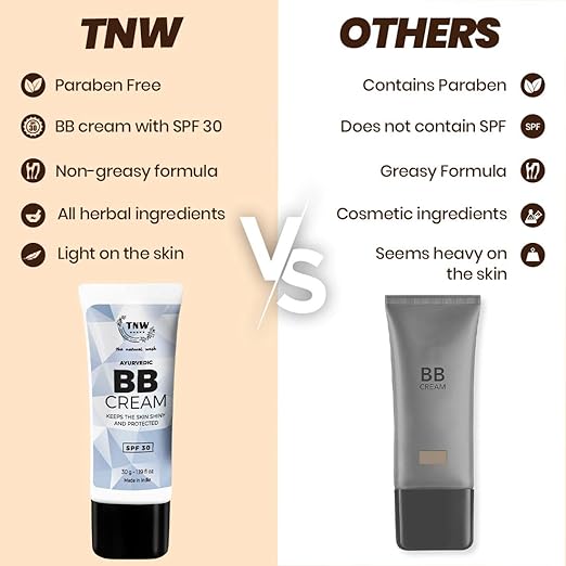TNW - The Natural Wash BB Cream With SPF 30 Sun Protection Gives Instant Fairness - Light Shade 01 30g