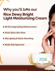 Mamaearth - Rice Dewy Bright Light Moisturizing Cream with Rice Water & Niacinamide for Glass-Skin 50g