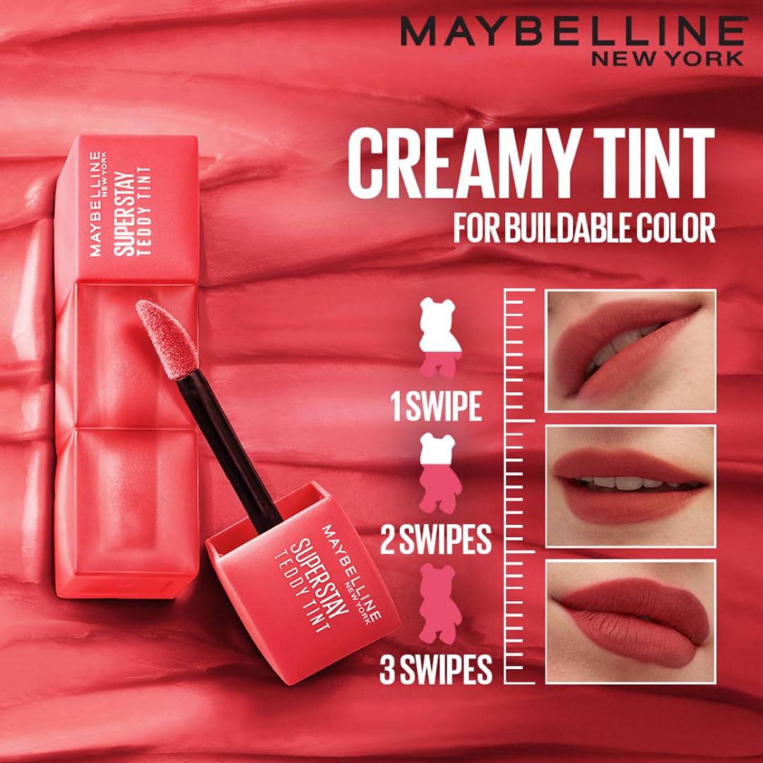 Maybelline - New York Superstay Teddy Tint - Lip and Cheek Color | Knee High, 5ml