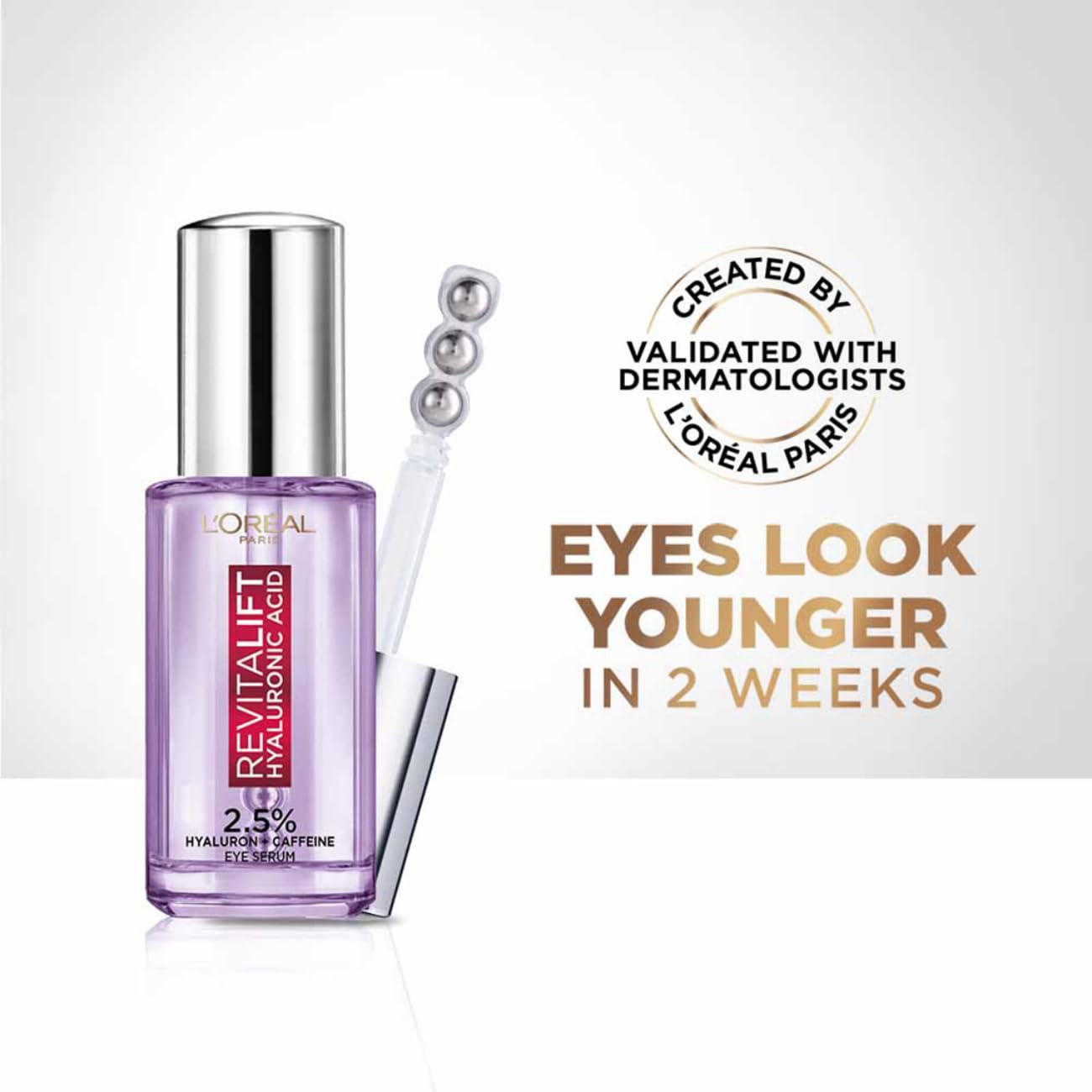 L'Oreal Paris - Revitalift 1.5% Hyaluronic Acid+1% Caffeine Eye Serum for Dark Circles 20ml