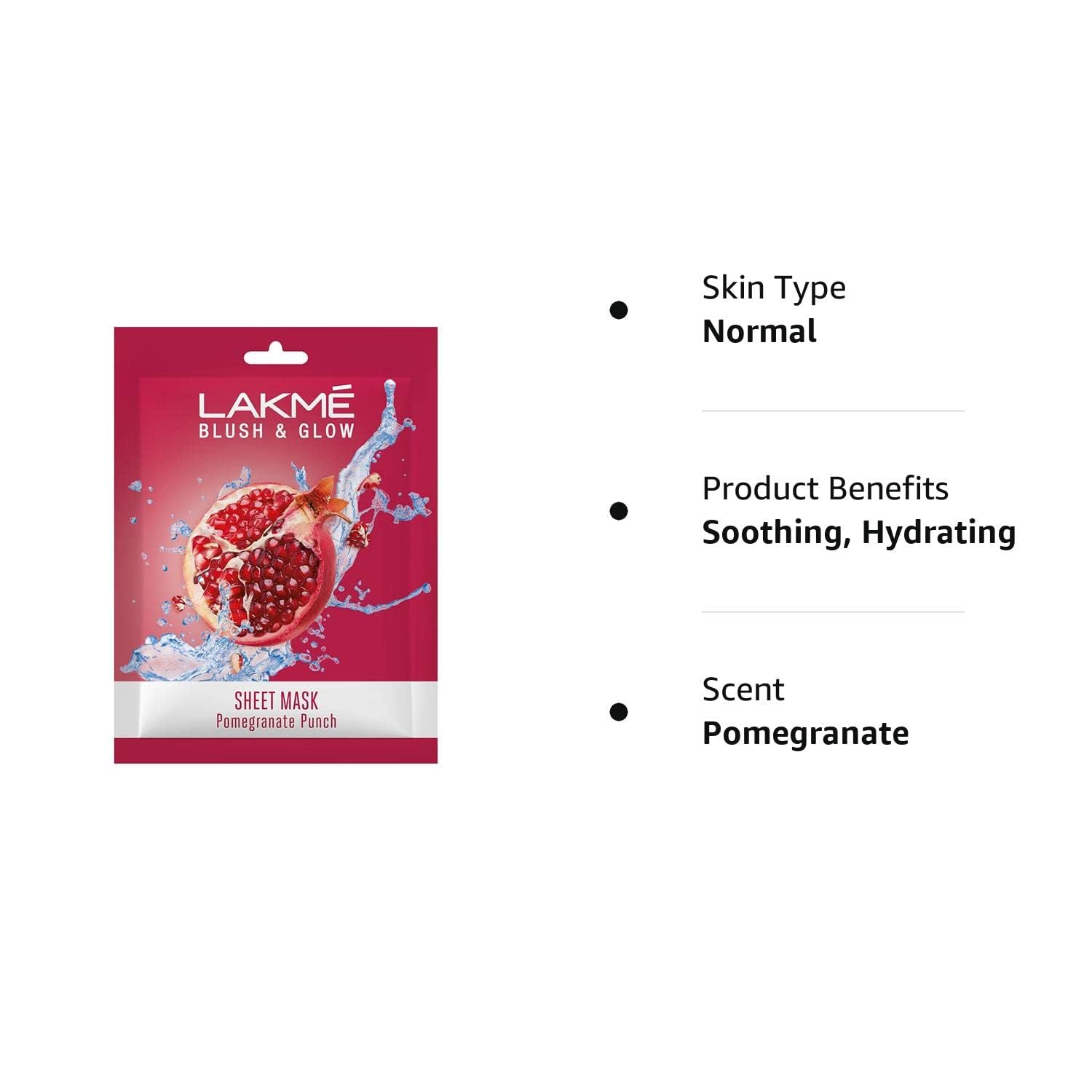 Lakme Blush & Glow Pomegranate Punch Sheet Mask 25 ml