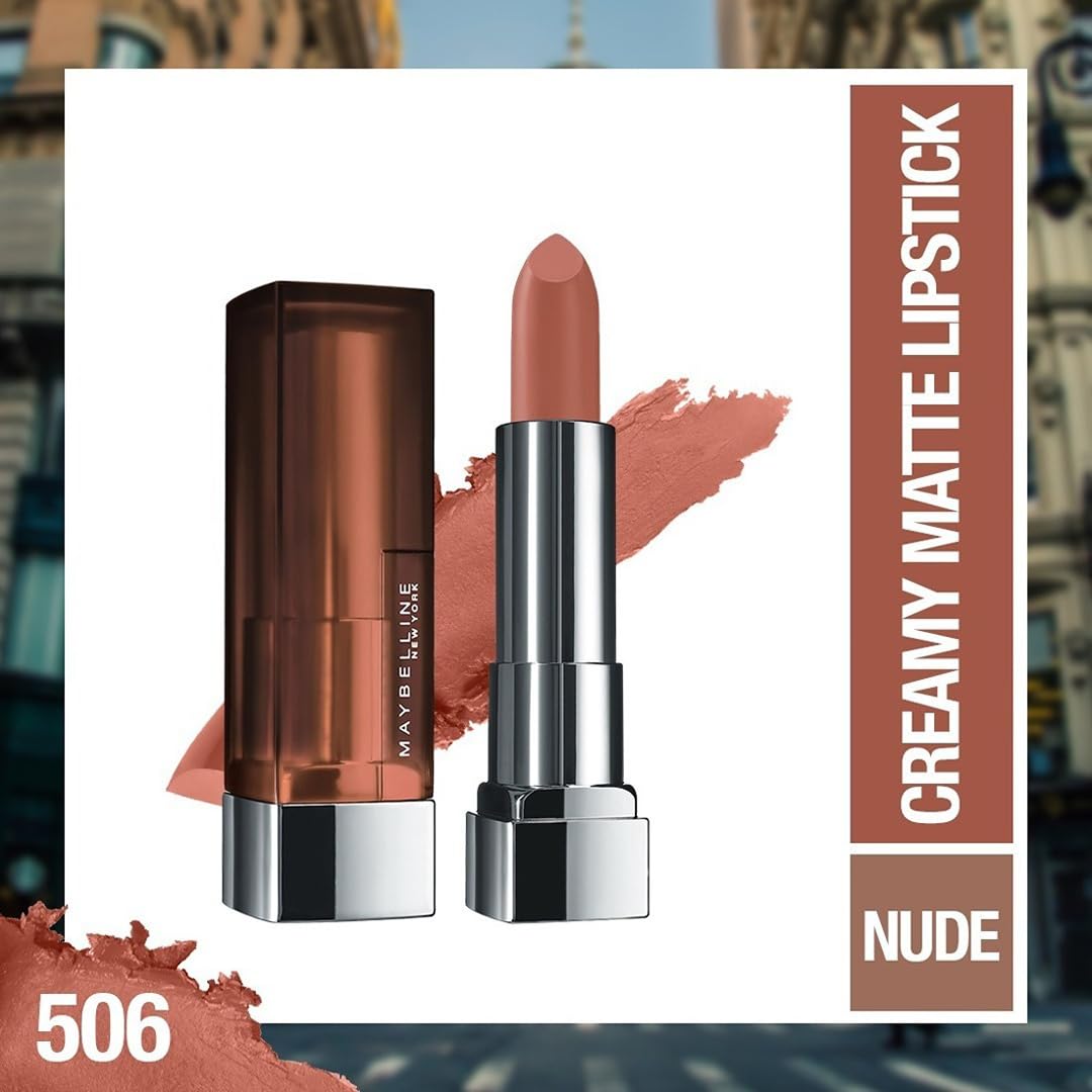 Maybelline - New York Color Sensational Creamy Matte Lipstick, 506 Toasted Brown 3.9g