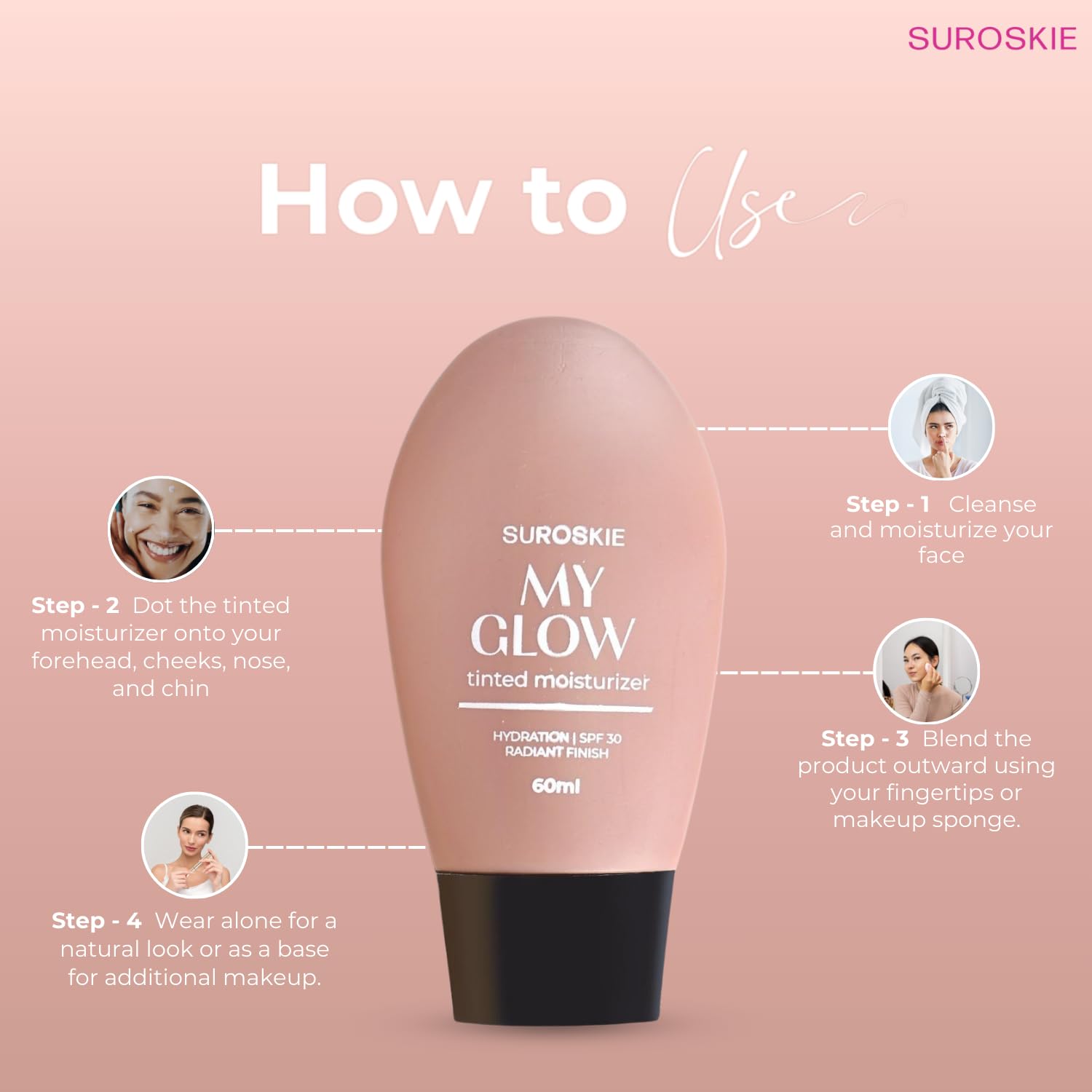 Suroskie - My Glow All-In-One Tinted Moisturizer with SPF 30 Light | 60ml