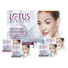 Lotus Herbals Radiant Diamond Cellular Radiance 4 In 1 Facial Kit 37g