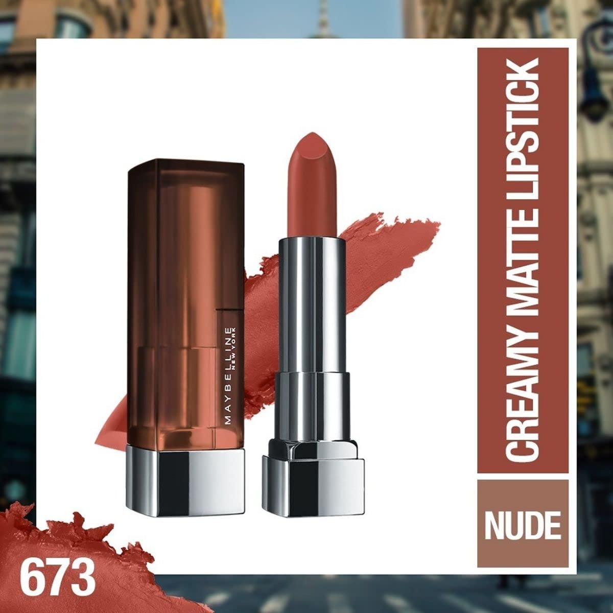 Maybelline - New York Color Sensational Creamy Matte Lipstick, 673 Midtown Pink 3.9g
