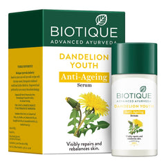 Biotique Dandelion Youth Anti-Ageing Serum Targeting Wrinkles & Dull, Dry Skin 40ml