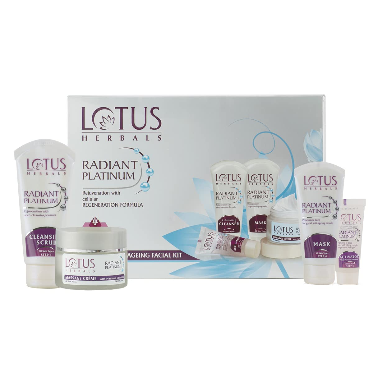 Lotus Herbals Sustainable Radiant Platinum Cellular Anti-Ageing Facial Kit